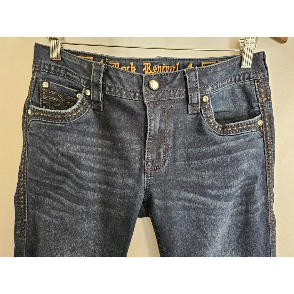 Rock Revival Jeans Women's Blue Denim Zea Skinny Size 29 - Picture 4 of 11